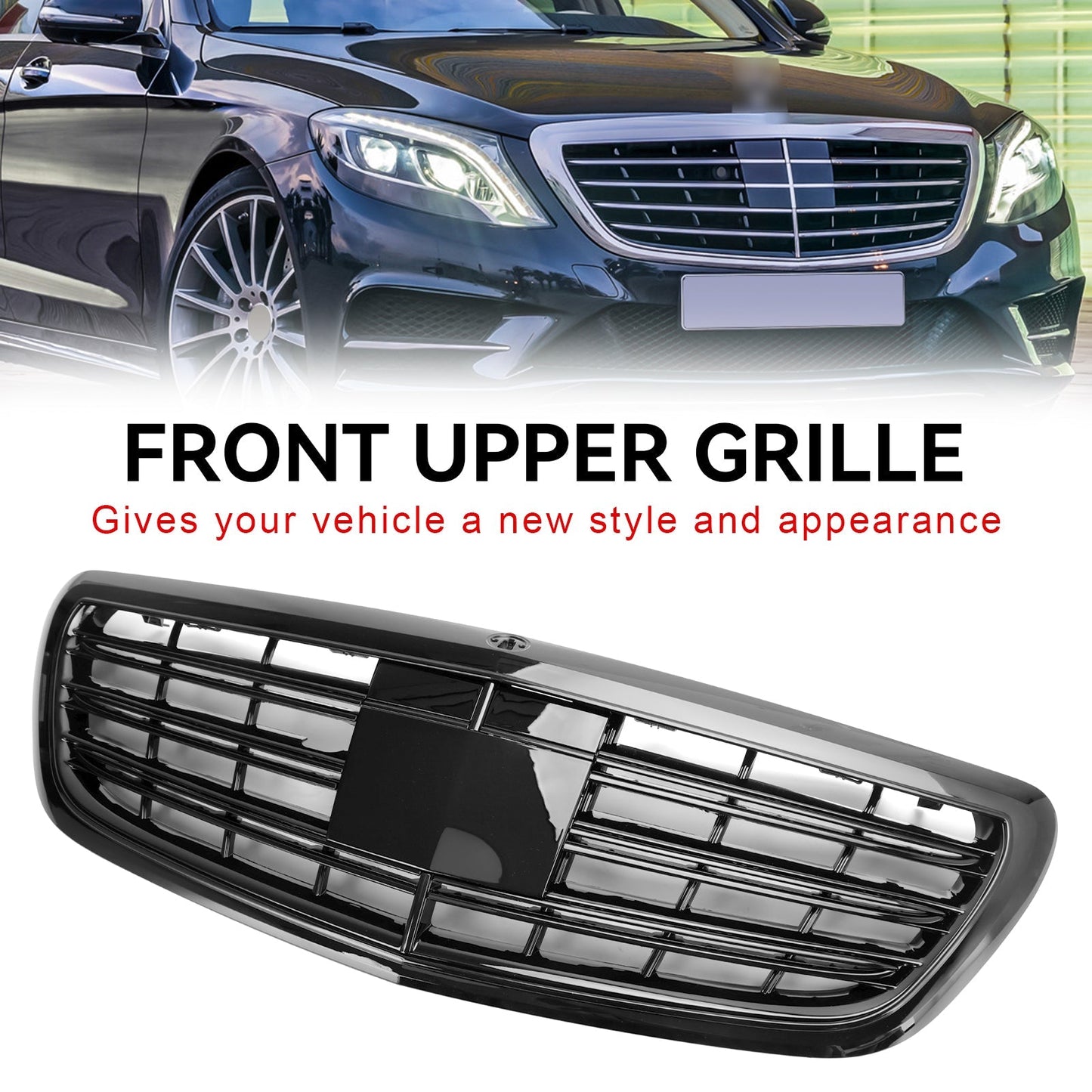2014-2020 Mercedes-Benz S-class W222 Black Grille Front Bumper Replacement Grill W/ ACC