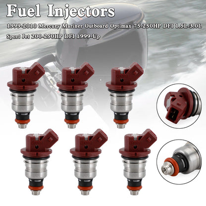 Mercury Outboard Mariner 6PCS 75-90-115-200-225 / 37001 / 804528 Fuel Injectors