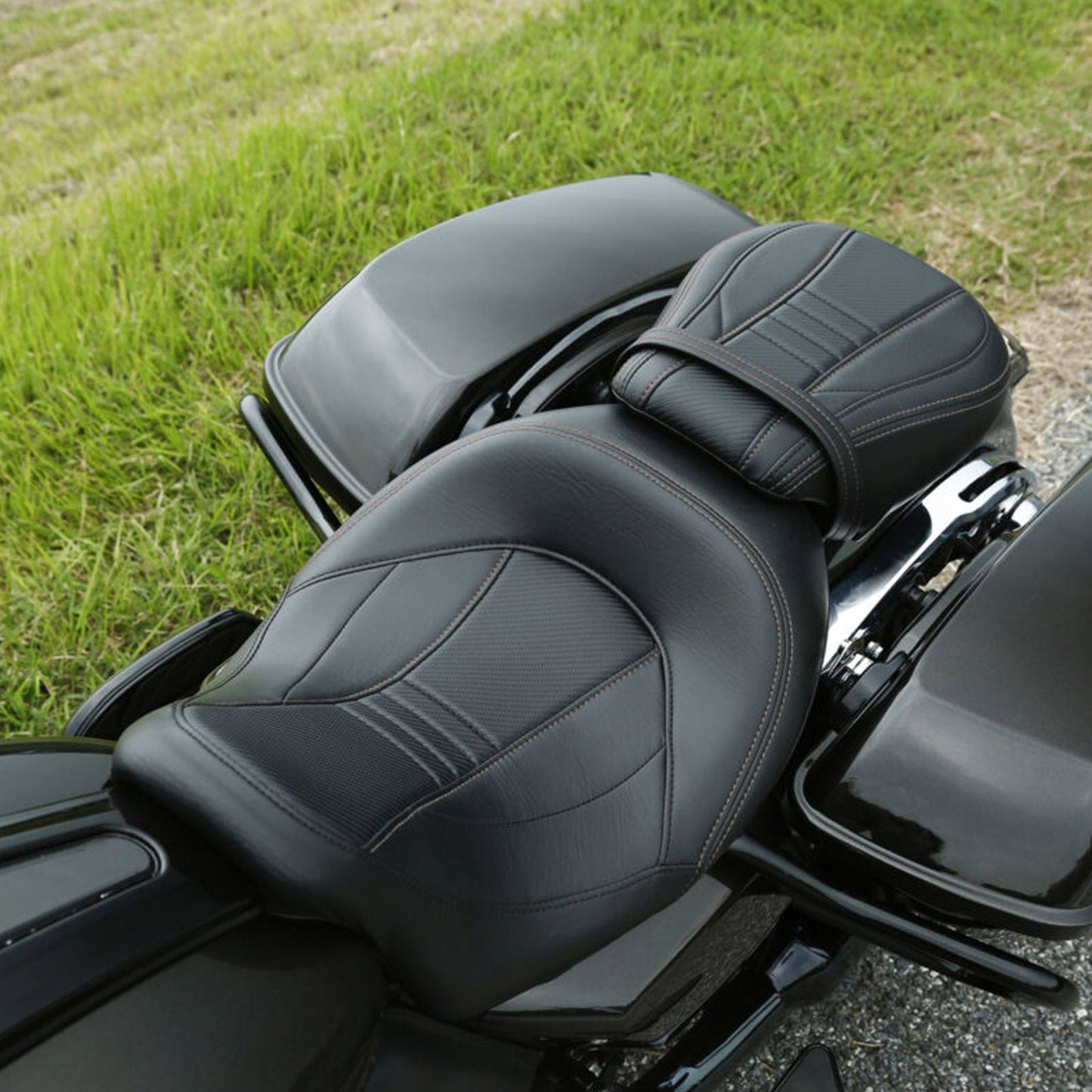 Siège conducteur passager Harley, compatible avec Harley Touring CVO Road Glide FLTR 2009-2020, noir