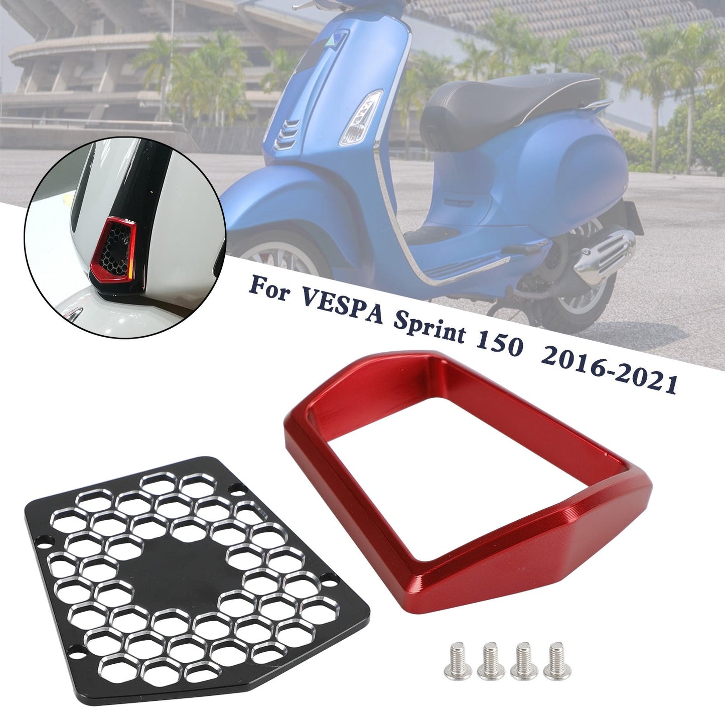 Cache klaxon central avant pour Vespa Sprint Primavera 125/150 2014-2021