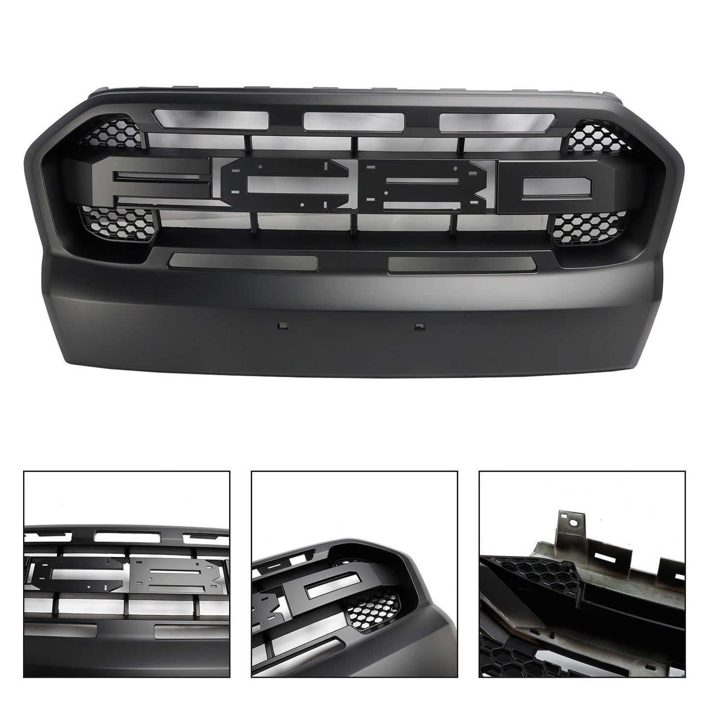 Ford Ranger 2015-2019 T7 Ranger Raptor Style Matt Black Front Bumper Grill
