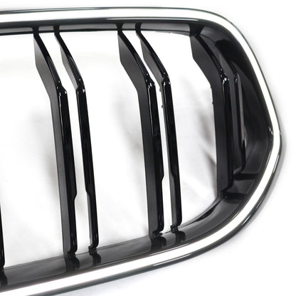 Double Slat Black Front Kidney Grill Grille Fit BMW 6 Series G32 2020-2025