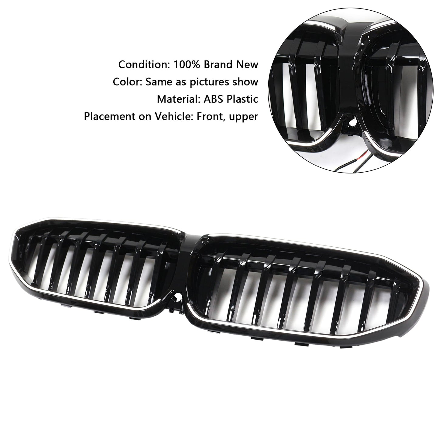 2019-2022 Glossy Black Kidney Grille Grill 51138072085 Fit BMW 3 Series G20