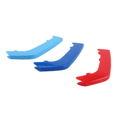 BMW 3 Series ( 8 Grilles One Side ) Tri-Colour Front Grille Grill Cover Strips Clip Trim