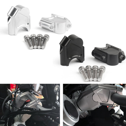 Pair Black Motorcycle Handlebar Riser Kit Moves Bar Up For For BMW F800GS 2008-2017