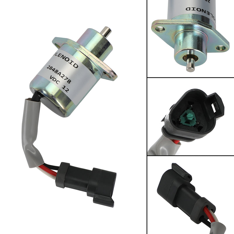 Solenoide de corte de combustible 2848A278 para minicargadoras Caterpillar 246, 216 y 226