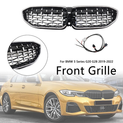 2019-2022 Chorme Diamond Kidney Grille Grill 51138072085 Fit BMW 3 Series G20