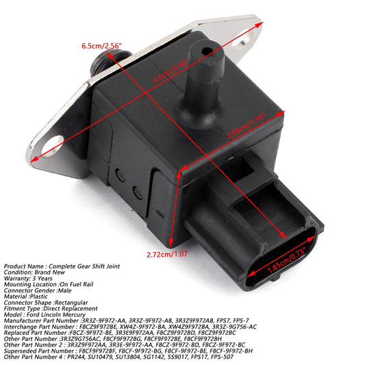 1998-2002 Ford Escort 2.0L 1989CC 121Cu. In. l4 GAS SOHC Naturally Aspirated Fuel Injection Pressure Regulator Sensor 3R3Z9F972AB FPS7
