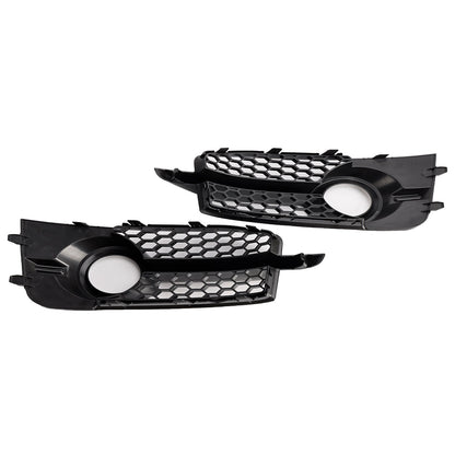 2011-2014 Audi A1 S-Line 8X 2PCS Front Bumper Fog Light Cover Grille Black Honeycomb Grill
