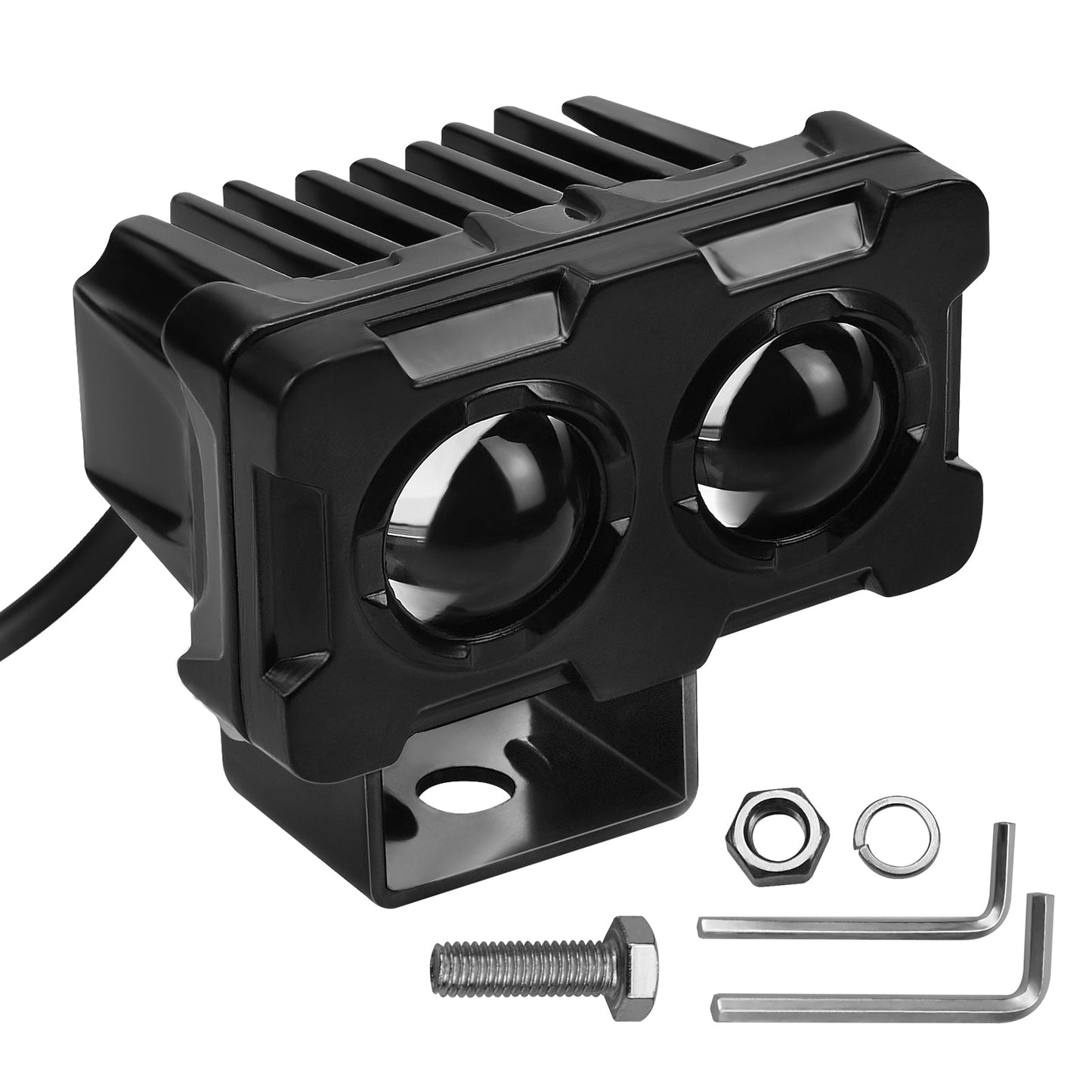 Phare de travail LED 12 V-85 V pour moto, phare avant carré, feu antibrouillard