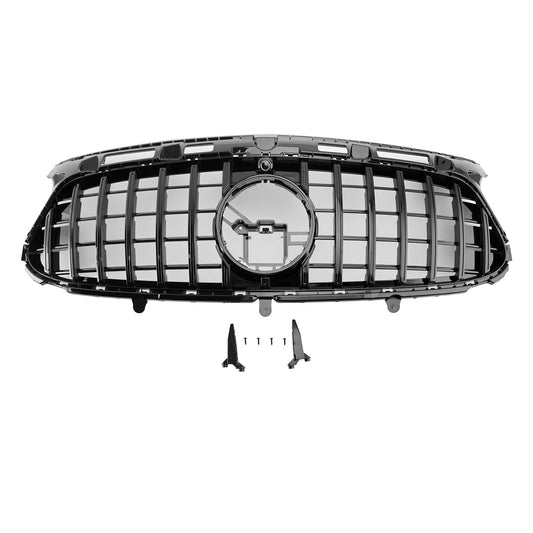 Mercedes Benz GLA AMG Line 2020-2023 Front Glossy Black Grill GTR Style Upper Bumper Panamericana Grille
