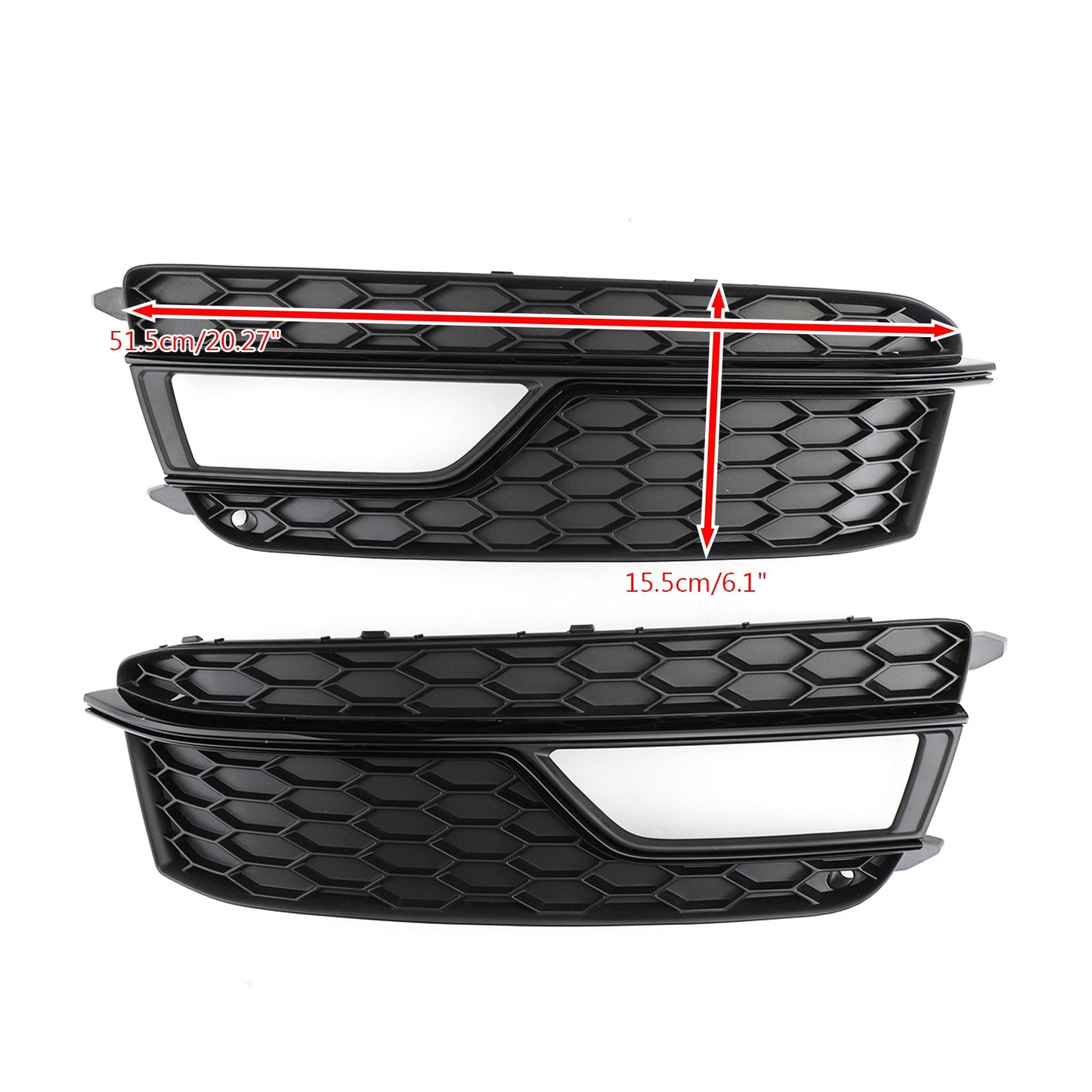 2013-2016 Audi A5 S-Line / S5 Fog Light Grille Pair Front Bumper Black Grill