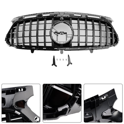 Mercedes Benz GLA AMG Line 2020-2023 Front Glossy Black Grill GTR Style Upper Bumper Panamericana Grille