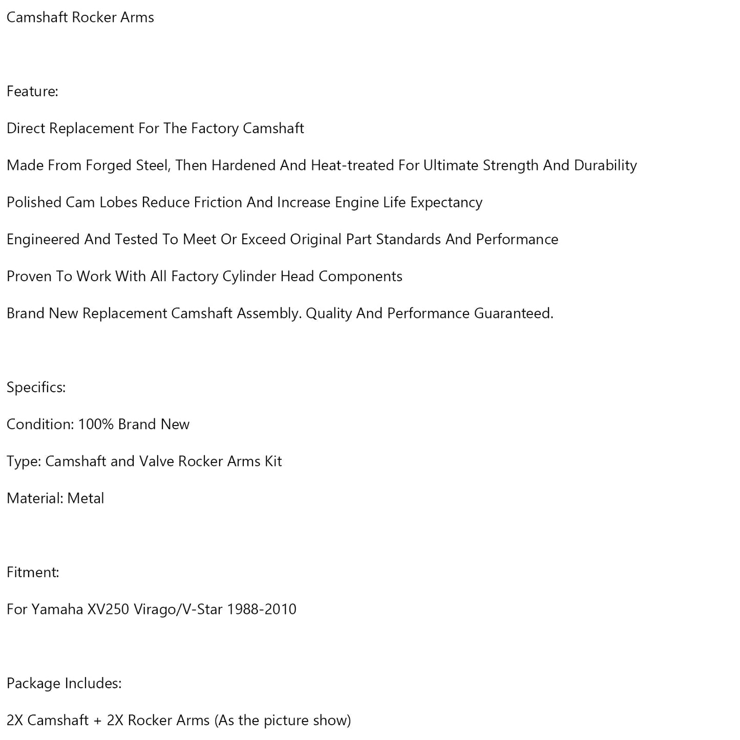 Balancines del árbol de levas para Yamaha XV250 Virago V-Star 250 (1988-2010)