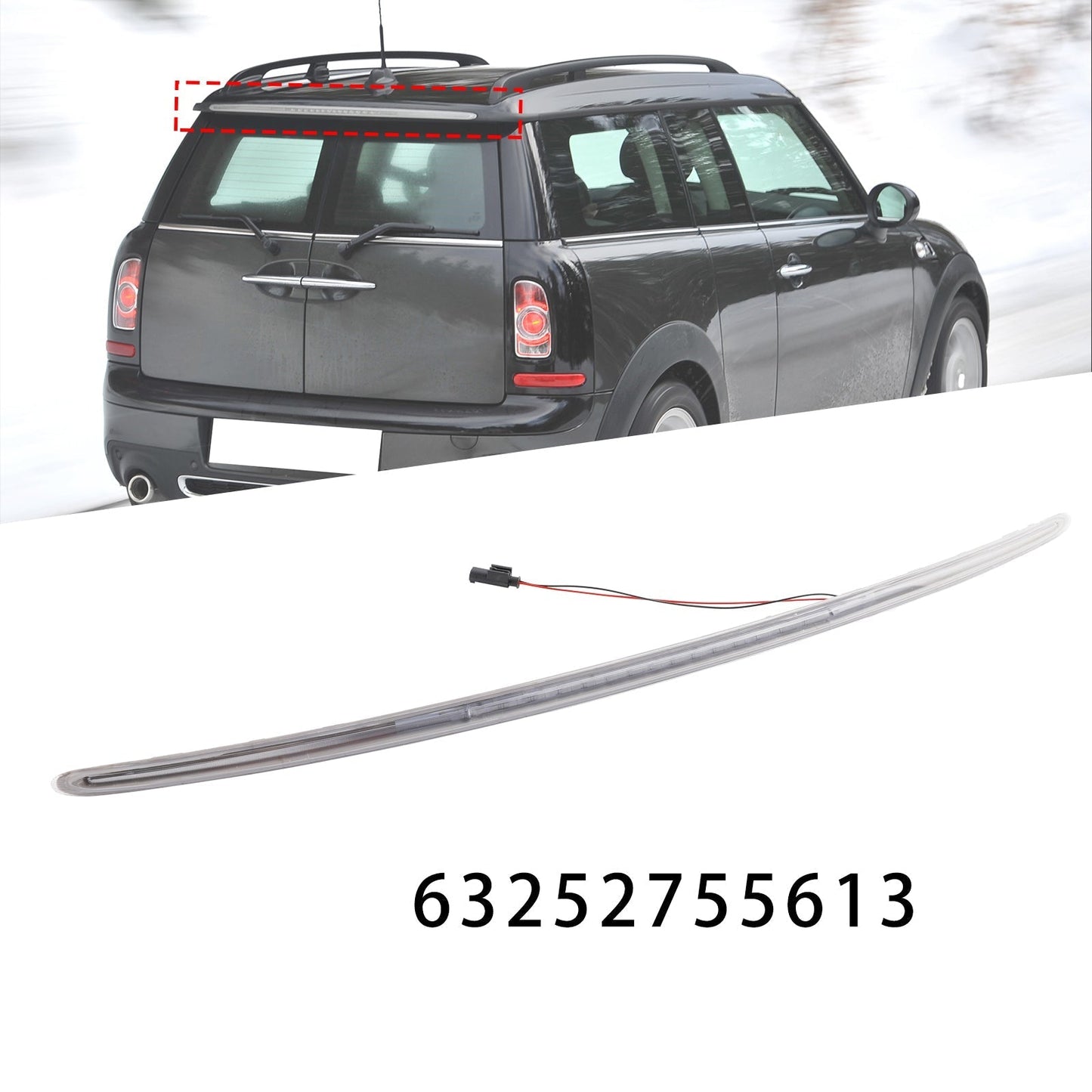 Troisième feu stop avec lentille transparente pour Mini Cooper Clubman R55 Wagon 2007-2014 63252755613
