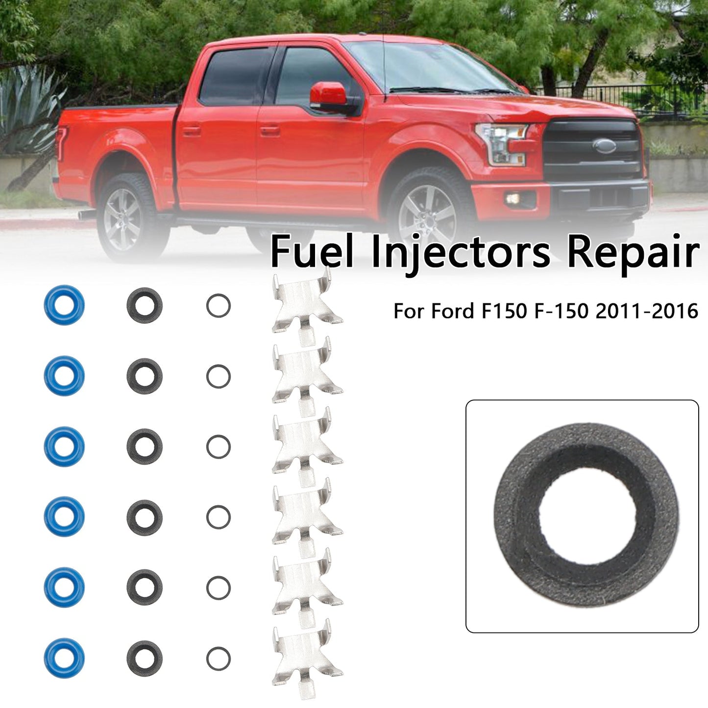 Kit de joint de réparation d'injecteur de carburant 6 pièces pour Ford F150 3,5 L Turbo EcoBoost 2011-2016 BL3Z9F593B CM5202