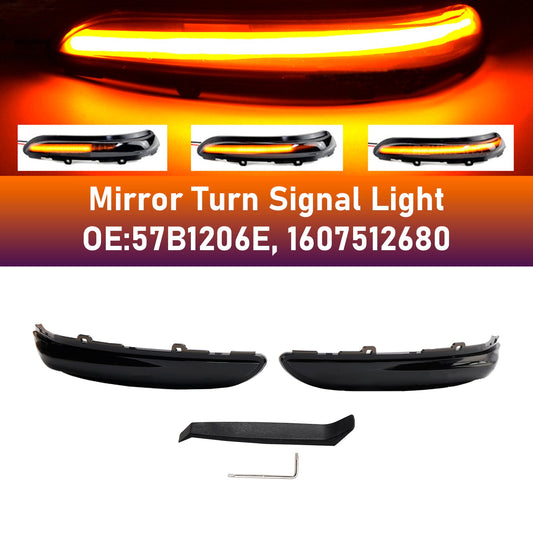2019-2021 Opel/Vauxhall Corsa F Smoked Led Sequential Side Mirror Turn Signal Light 57B1206E