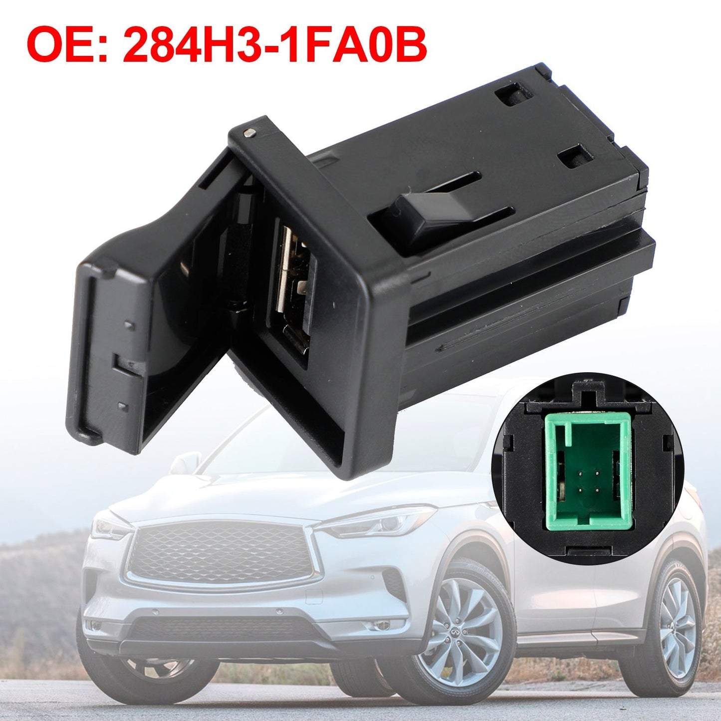 Adaptador auxiliar de conector USB 284H3-1FA0B para Nissan Infiniti 2008-2019