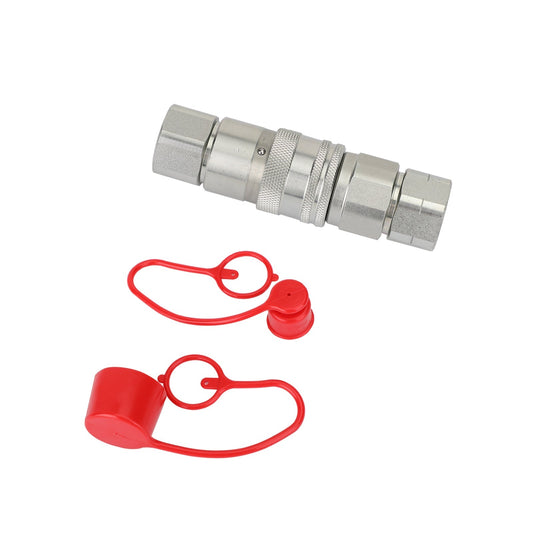 Coupleur rapide hydraulique à face plate 1/2" NPT pour chargeuse compacte Bobcat ISO 16028