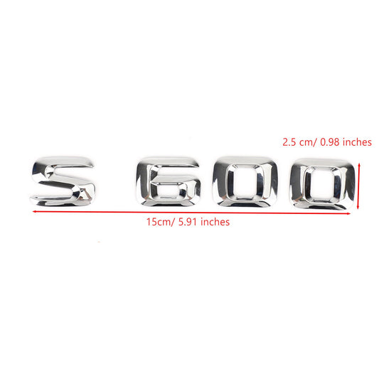 Rear Trunk Emblem Badge Nameplate Decal Letters Numbers Fit Mercedes S600 Chrome