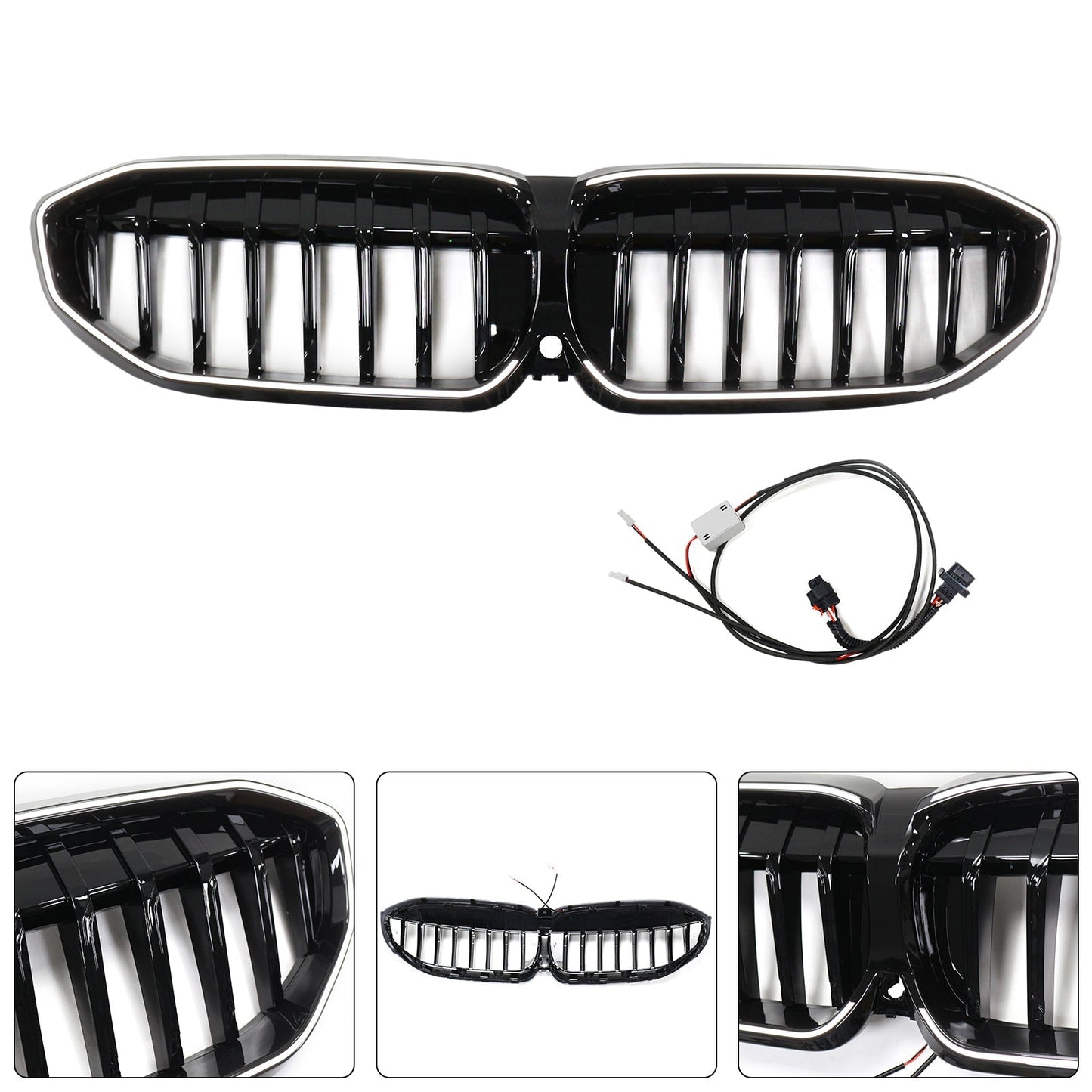 2019-2022 BMW 3 Series G20 Glossy Black Kidney Grille Grill 51138072085