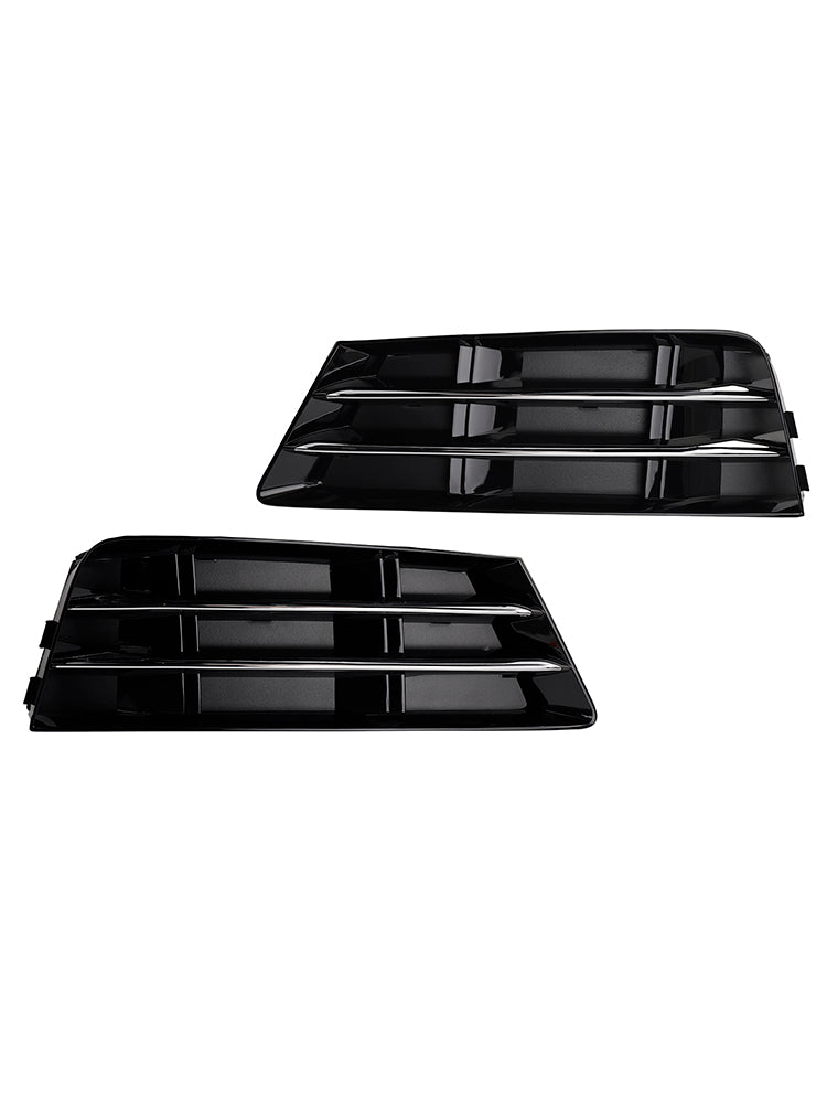 2016-2018 2PCS Front Fog Light Grille Lower Bumper Grill Fit AUDI A4 B9