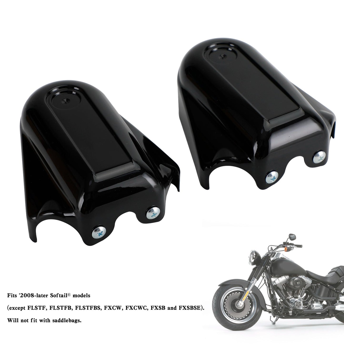Bar Shield Rear Axle Covers Swingarm For Softail FLS FLSTN 2008-2020