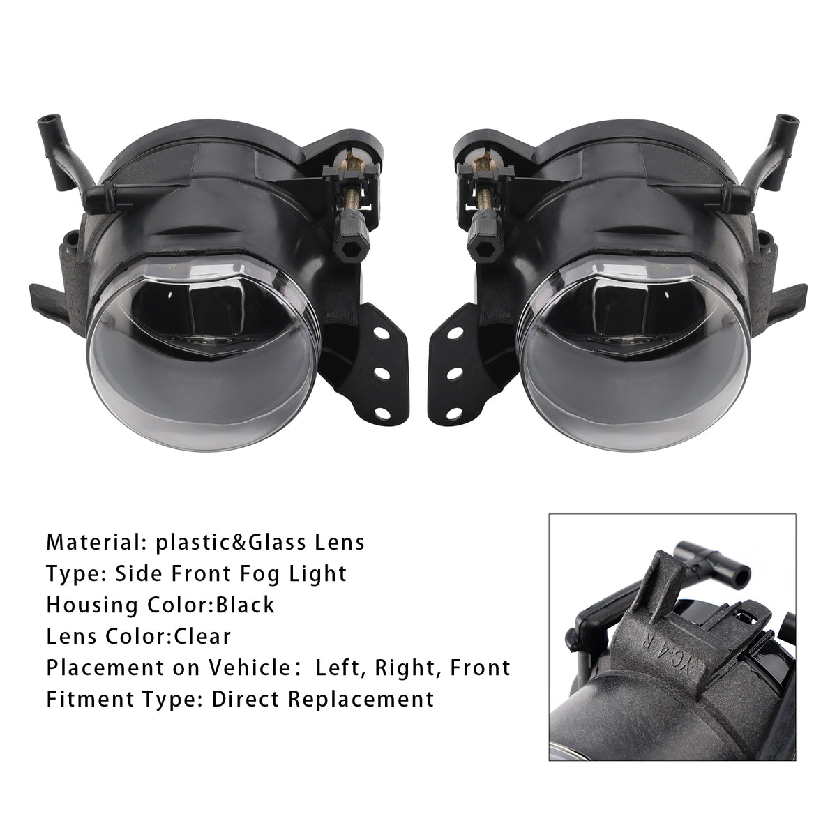 2004-2007 BMW E60 5-Series Pair Front Bumper Fog Light Lamp Bulb Housing