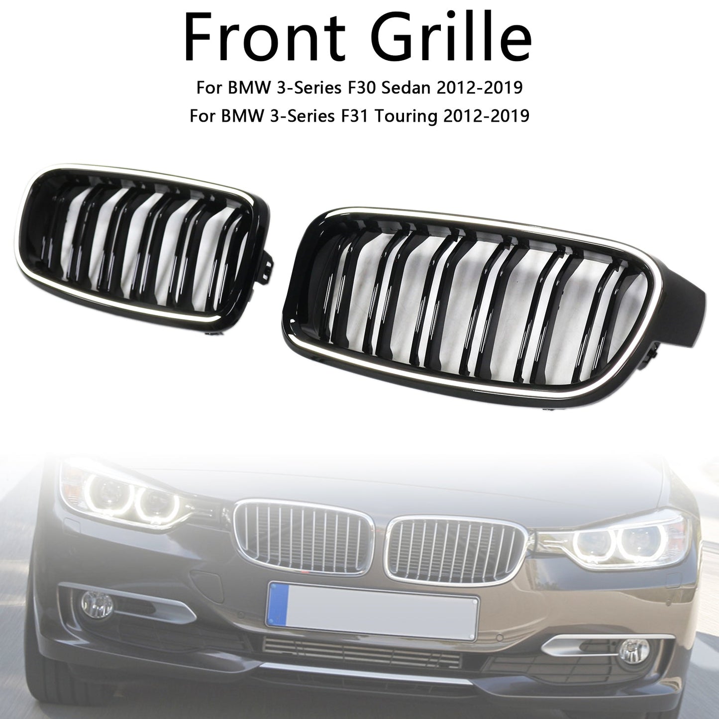 2012-2019 BMW 3 Series F30 F31 F35 Double Slat 51137263481 Front Kidney Grille Grill