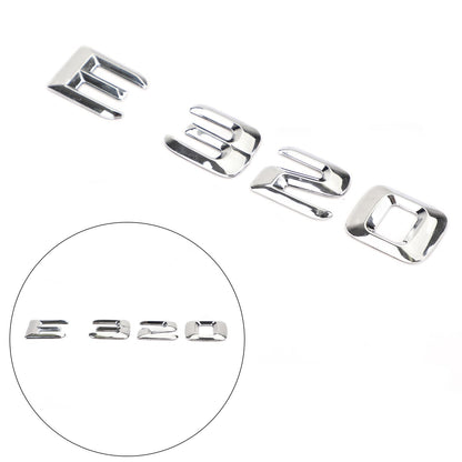 Rear Trunk Emblem Badge Nameplate Decal Letters Numbers Fit Mercedes E320 Chrome
