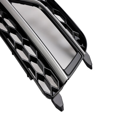 2013-2016 Audi A5 Sline / S5 2PCS Front Fog Lamp Black Grill Honeycomb Replacement Grille