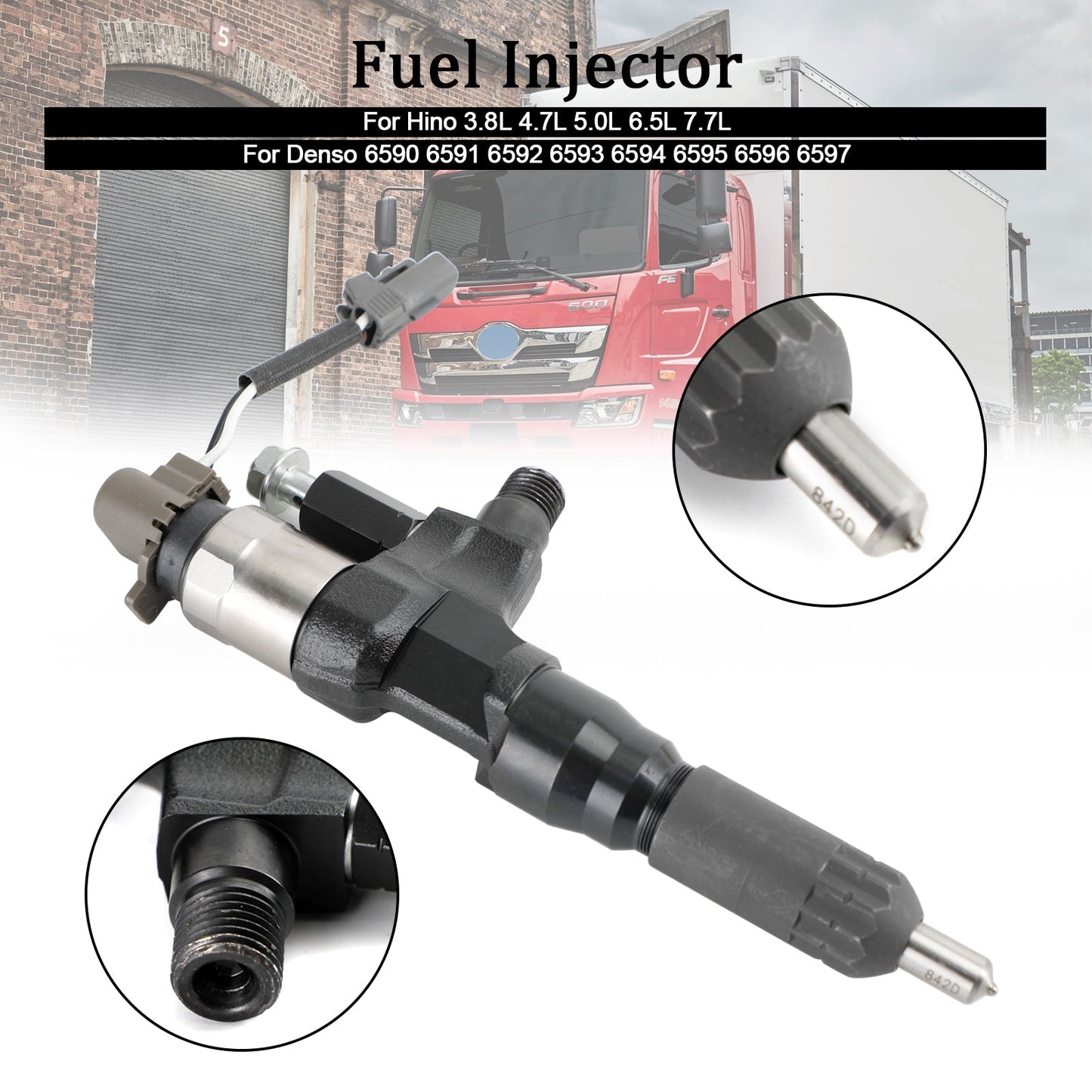 Injecteur de carburant Hino 3,8 L 4,7 L 5,0 L 6,5 L 7,7 L 1 pièce 095000-6593 CB84034501S 095000-6590