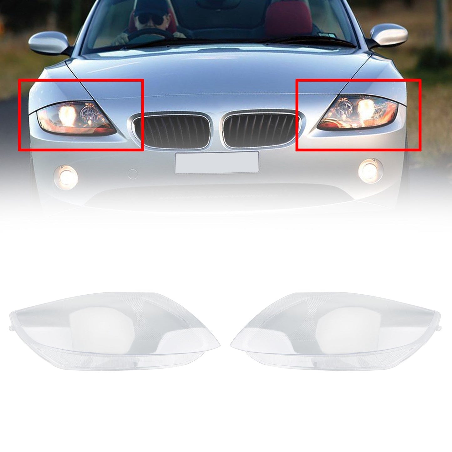 Cache de phare gauche transparent pour BMW Z4 E85 2003-2008