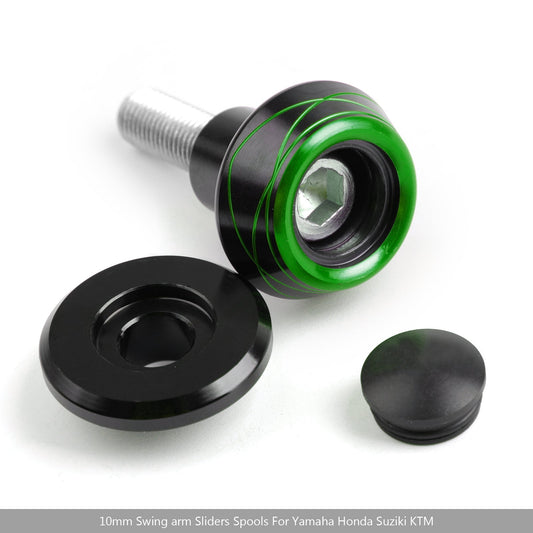 Curseur de bras oscillant universel CNC pour moto Kawasaki ZX10R Z800 Z1000, 2 x 10 mm, vert