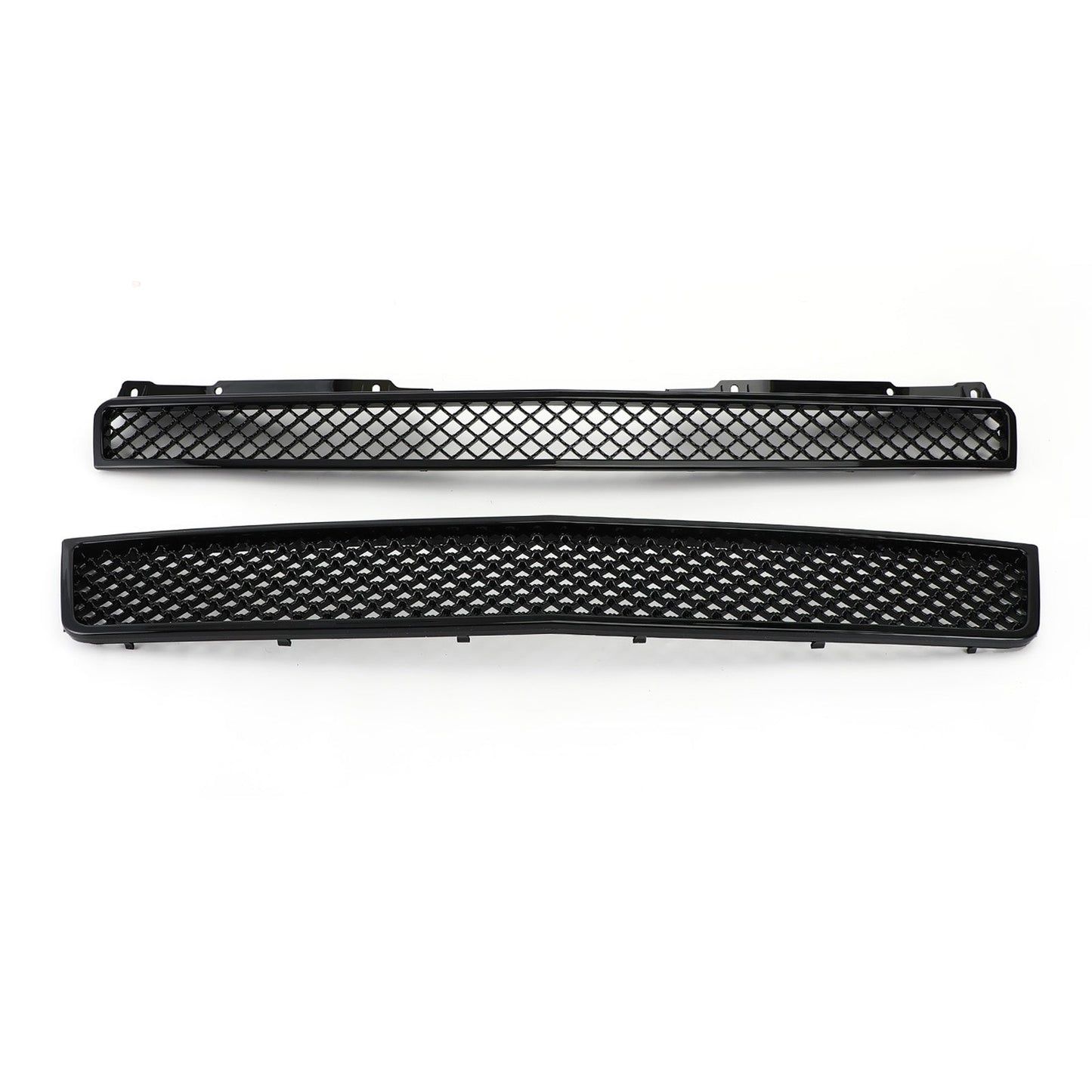 Chevy 2007-2014 Tahoe/Suburban GM1200596 GM1200563 2PCS Glossy Black Mesh Front Bumper Grille