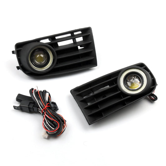 Lot de 2 phares antibrouillard avant Angel Eyes + calandre pour VW Golf 5 MK5 Rabbit 2003-2009