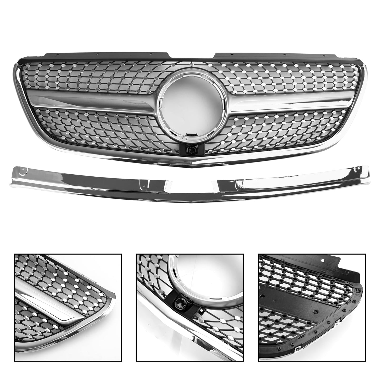 2015 2016 2017 2018 2019 Mercedes Benz Vito W447 Diamond Grille Front Bumper Chrome Grille