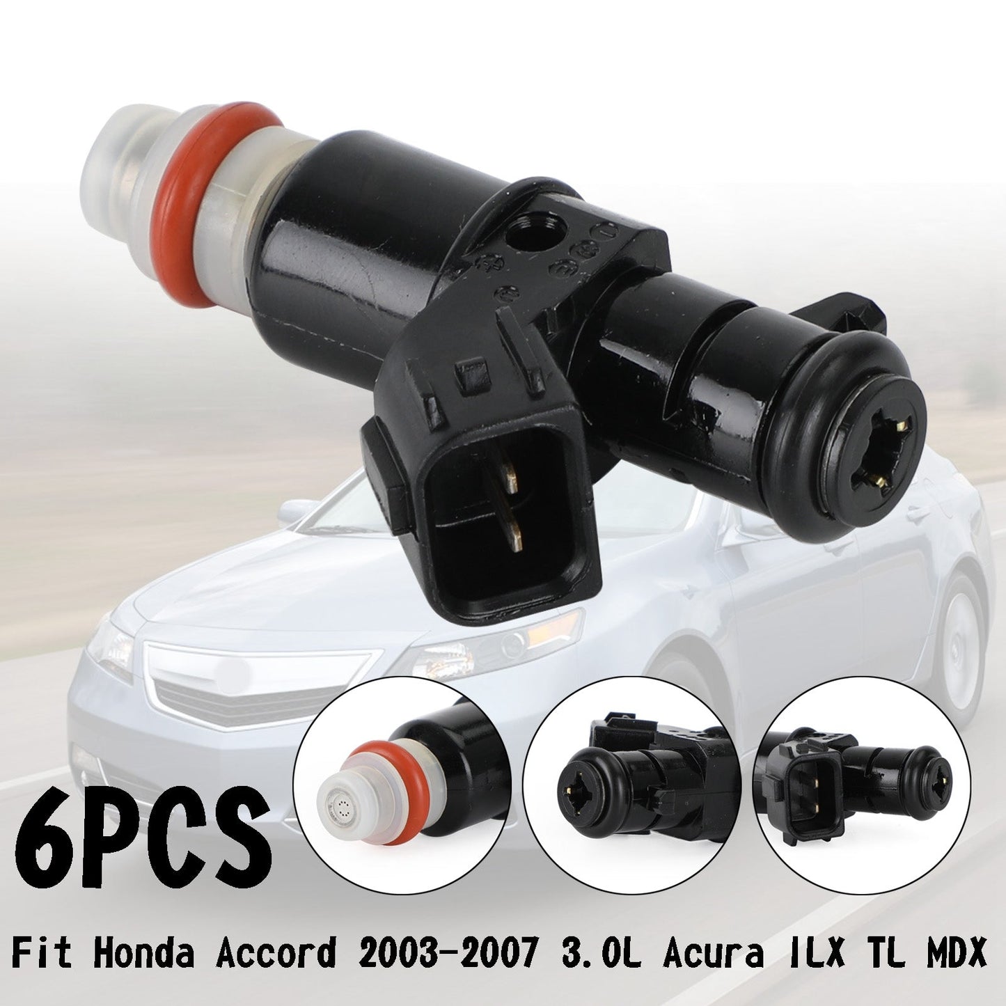 6PCS Fuel Injectors 16450-RCA-A01 Fit 2005-2011 Honda Pilot 3.5L