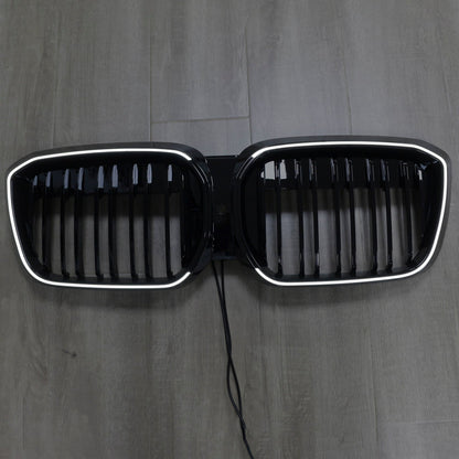 2022-2024 Double Slat Gloss Black Front Kidney Grill Grille Fit BMW IX3 G08 LCI
