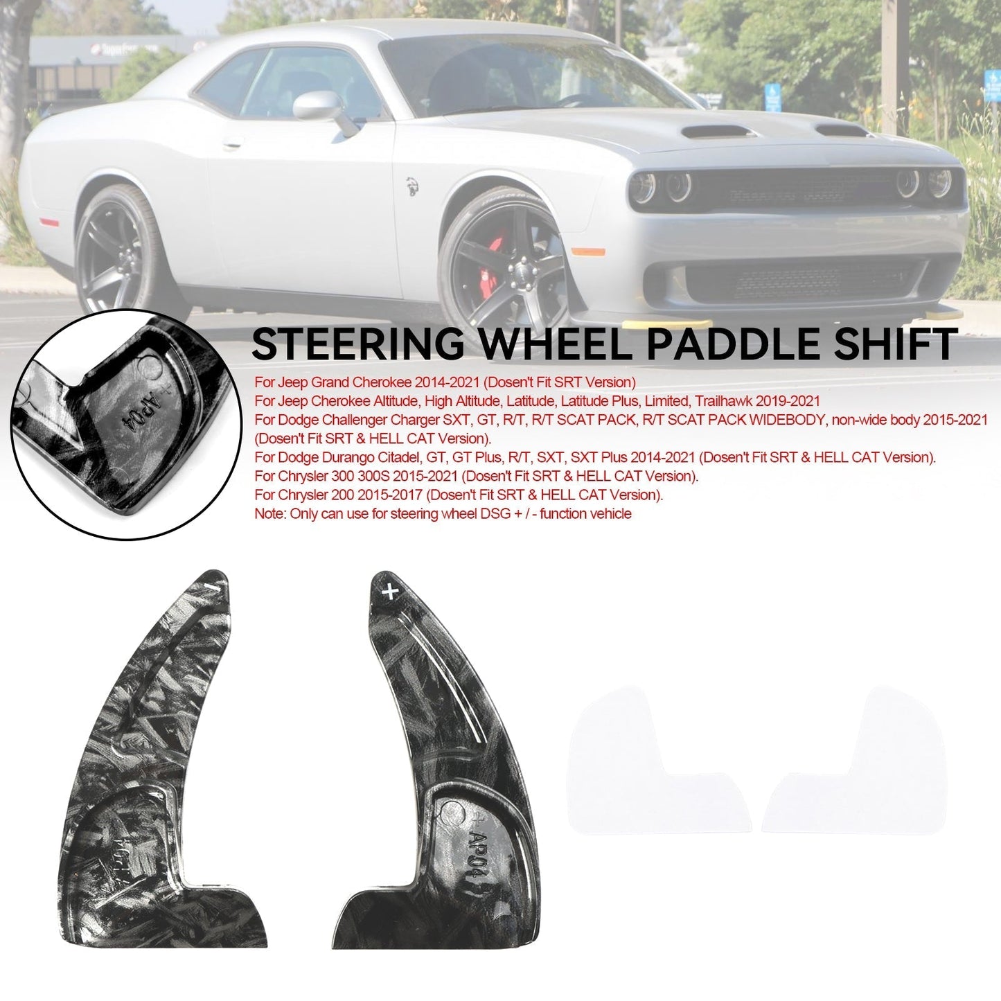 2014-2021 Jeep Grand Cherokee Steering Wheel Shift Paddle Extension Shifter Trim