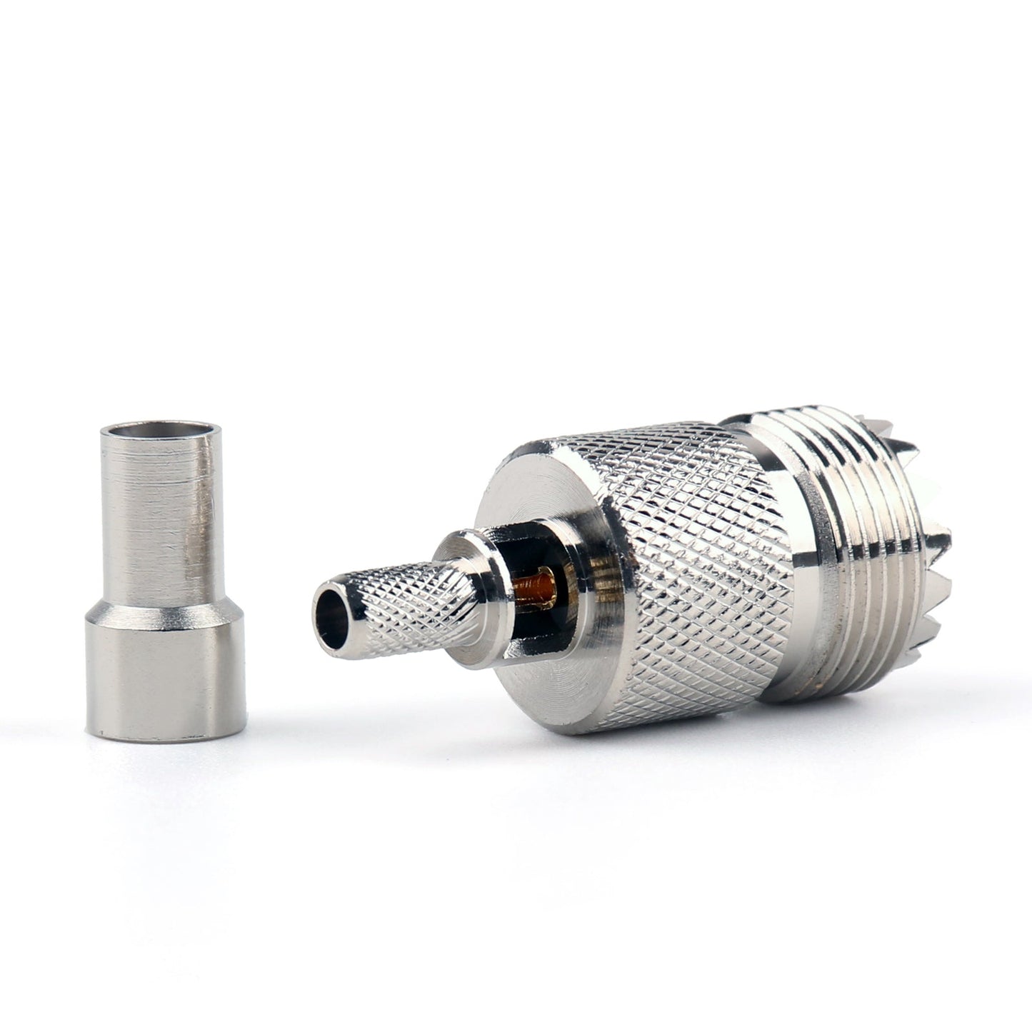 Lot de 10 connecteurs UHF femelles SO239 à sertir pour câble RG58, RG142, LMR195, RG400