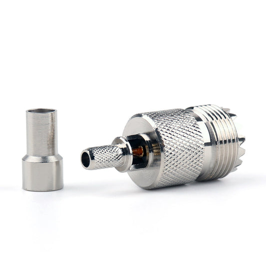 Lot de 10 connecteurs UHF femelles SO239 à sertir pour câble RG58, RG142, LMR195, RG400