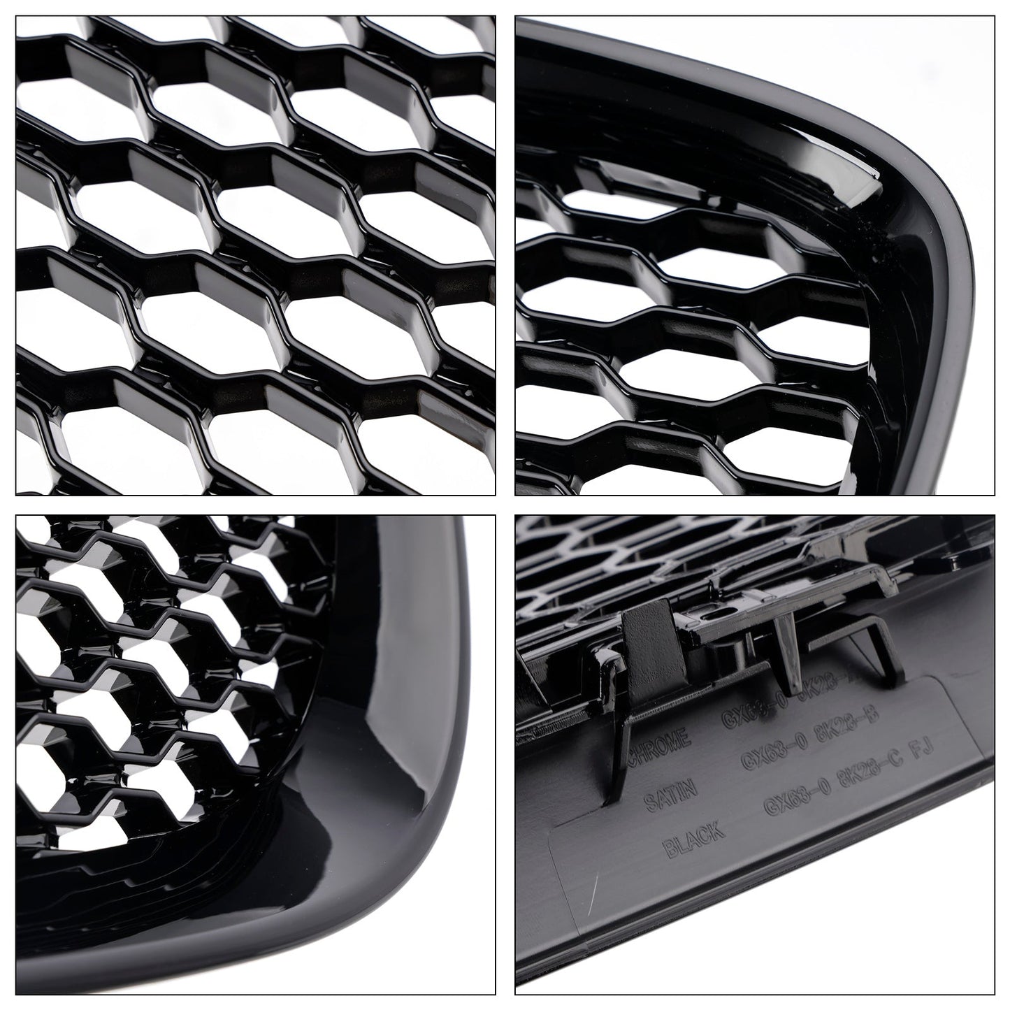 2016-2019 Jaguar XF XF-R Style Front Bumper Grill Grille Gloss Black