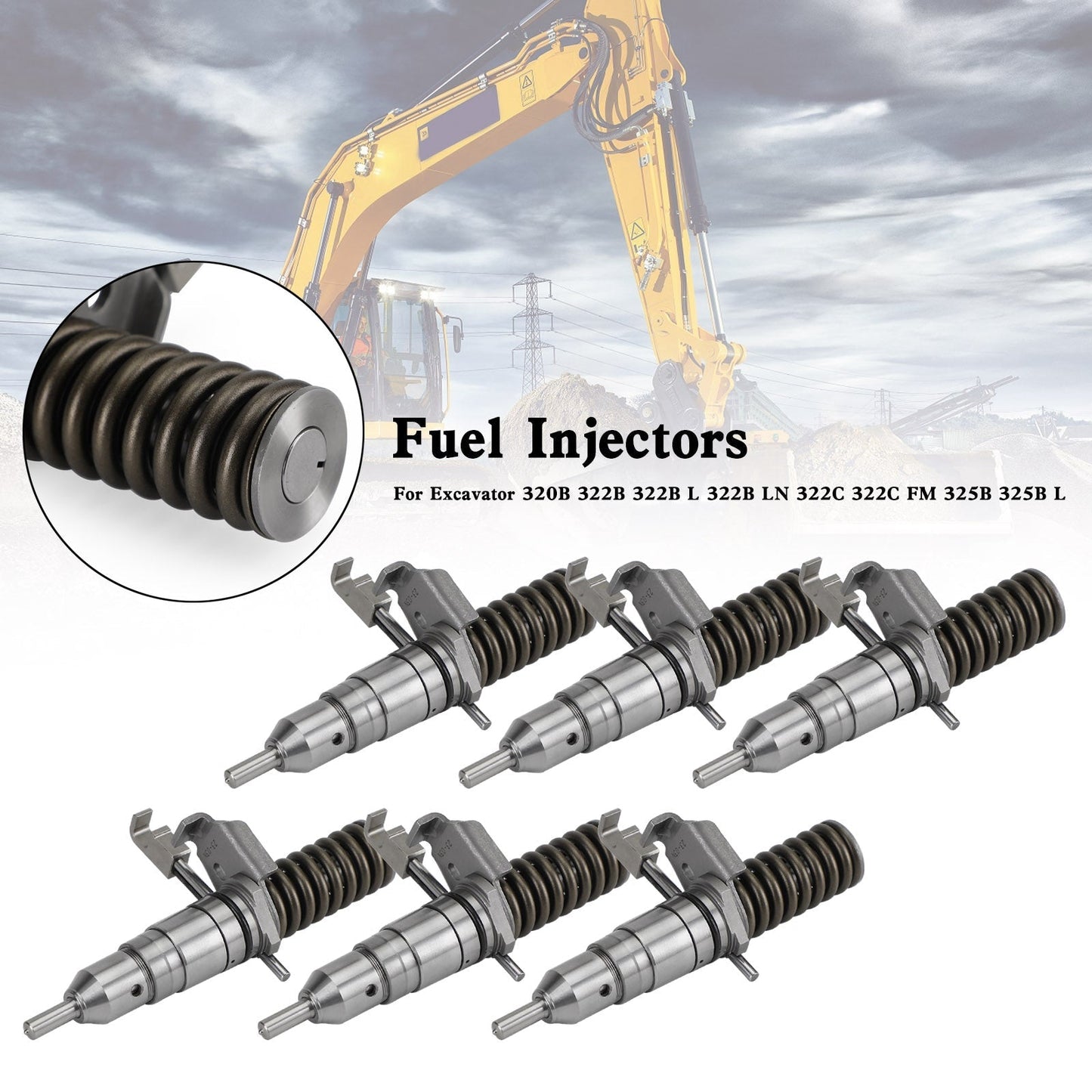 6PCS Fuel Injectors 1278216 127-8222 127-8205 0R-8682 fit Caterpillar 3116 3114