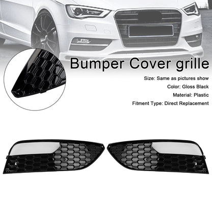 2012-2016 2PCS Front Bumper Fog Light Cover Grille Grill Fit Audi A3