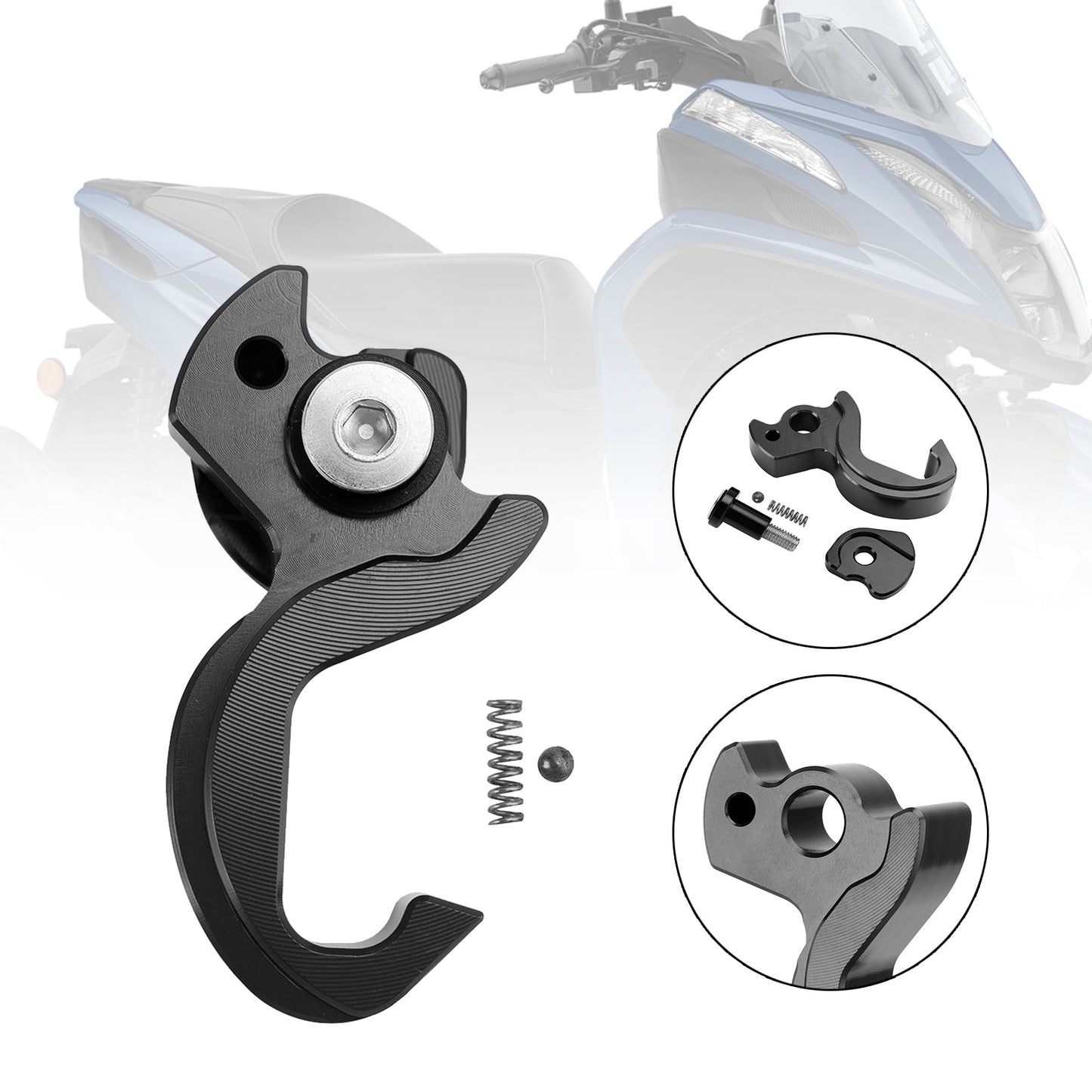 Holder Helmet Hooks Bracket Black For For Yamaha Tricity 125 2014-2021 155 2016-2023