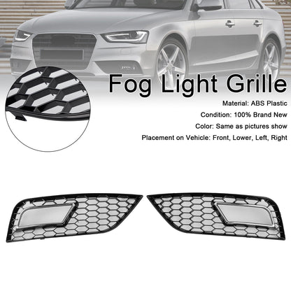 2013-2015 Honeycomb Style Fog Light Cover Fit Audi A4 B8.5 Standard Bumper