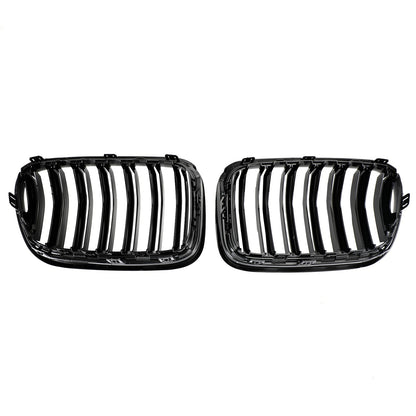 2010-2014 BMW X3 F25 xDrive28i/xDrive35i/xDrive20d/xDrive30d Gloss Black Grille Front Bumper Kidney Grill