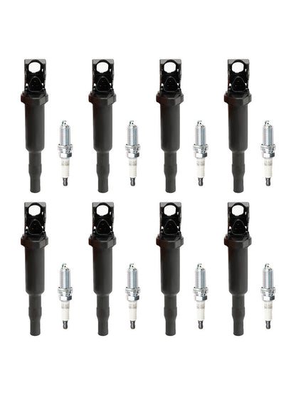 2011-2012 BMW X5 4.4L V8 8X Ignition Coil+Spark Plugs UF592 UF-606