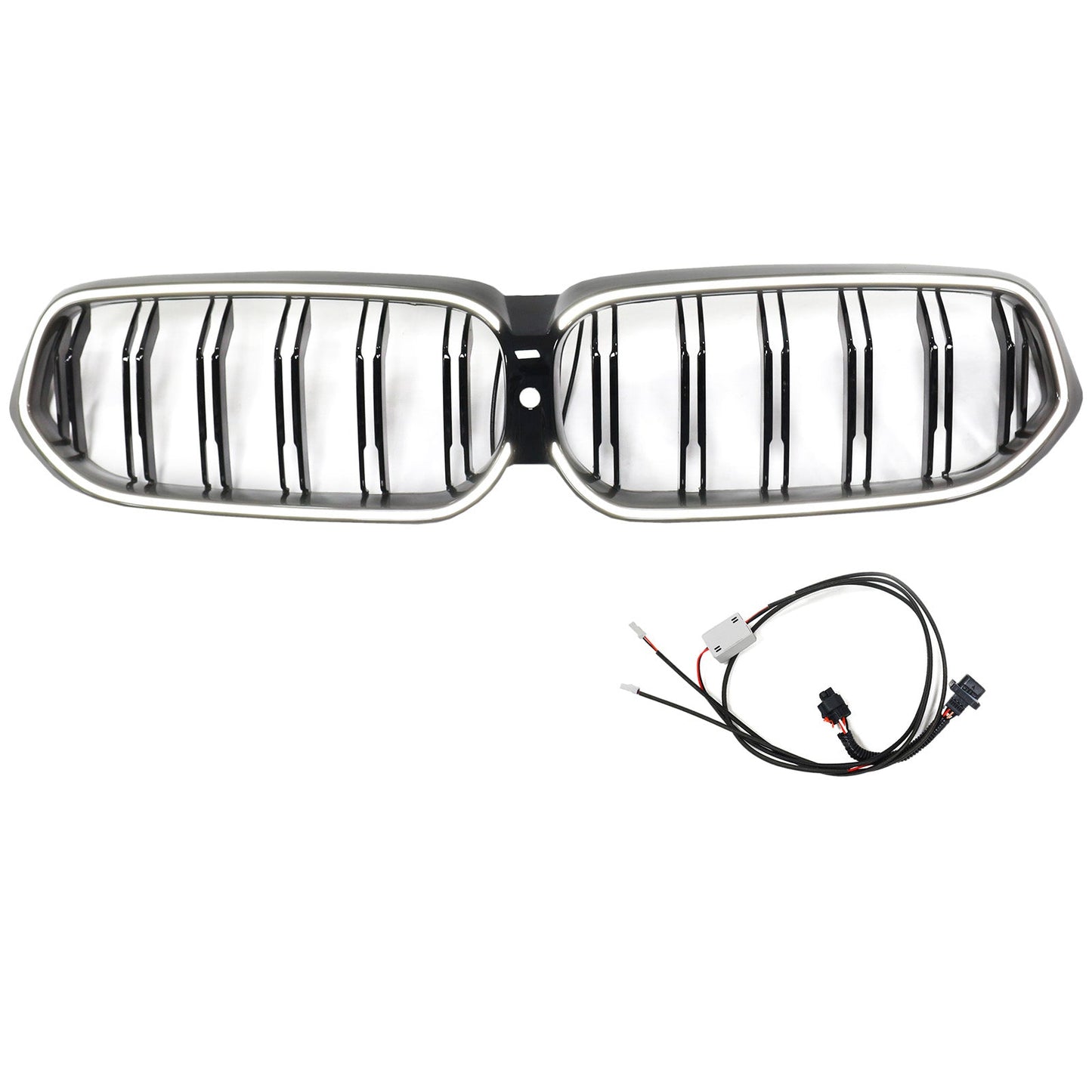 Double Slat Black Front Kidney Grill Grille Fit BMW 6 Series G32 2020-2025